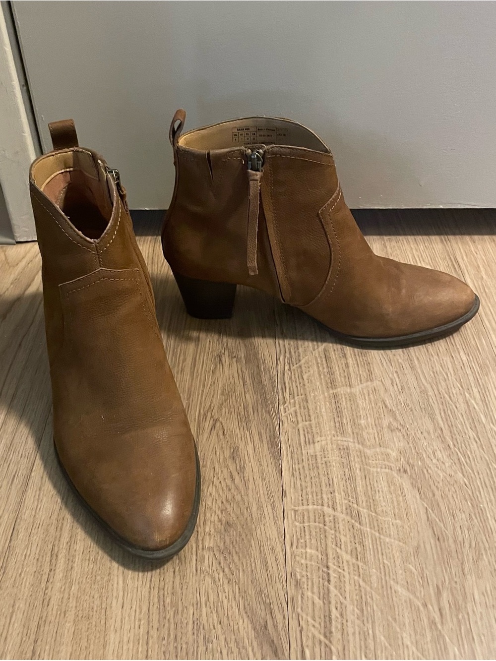 Vionic Tan Ankle Booties with Zipper